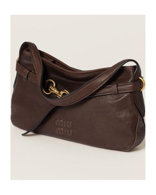 Miu Miu Brown Aventure Zipped Shoulder Bag