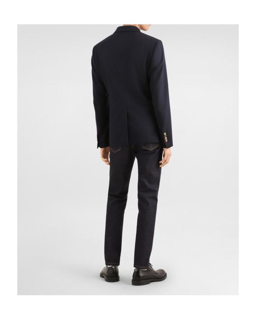 Dolce & Gabbana Blue Logo Embroidered Slim Jeans for men