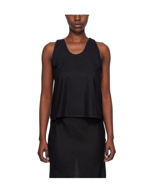Baserange Black Low Round Neck Vest