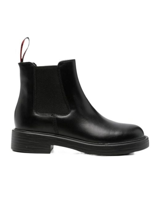 Camper Black Dean Elasticated-Panel Pull-Tab Chelsea Boots