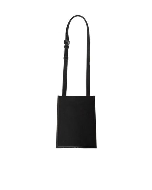 McQueen Black Graffiti Logo Print Messenger Bag for men