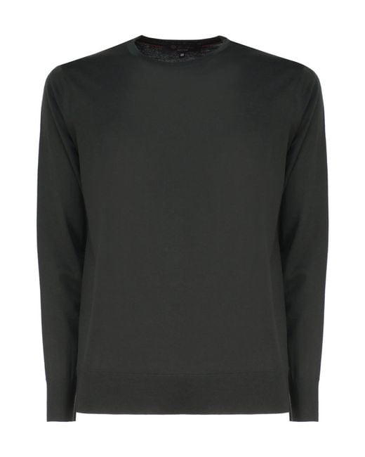 Loro Piana Black Fine-Knit Jumper for men