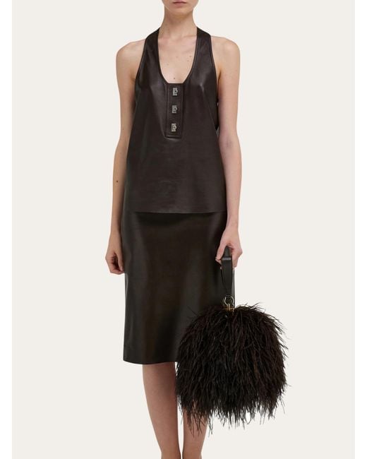 Ferragamo Black Double Gancini Mini Clutch