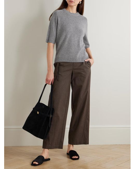 Loulou de Saison Gray Short-Sleeved Cashmere Knitwear