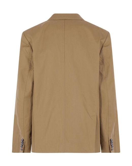 Dries Van Noten Natural Bosea Twill Double-Breasted Blazer