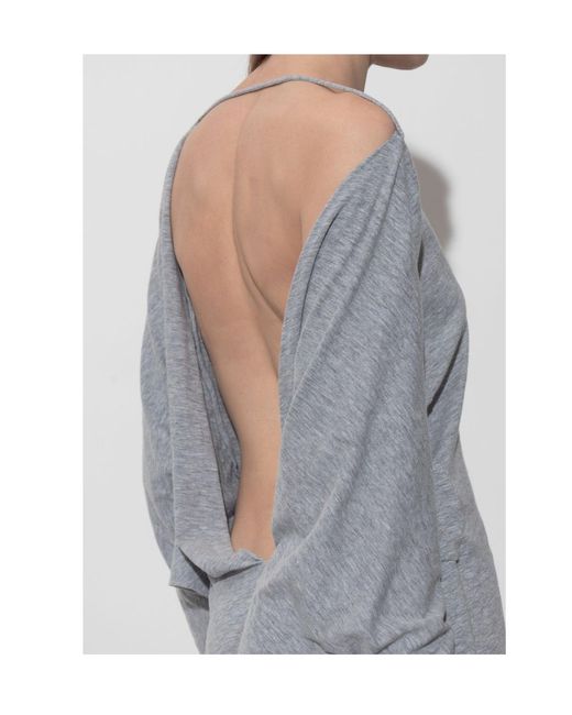 DSquared² Gray Open-Back Maxi Dress