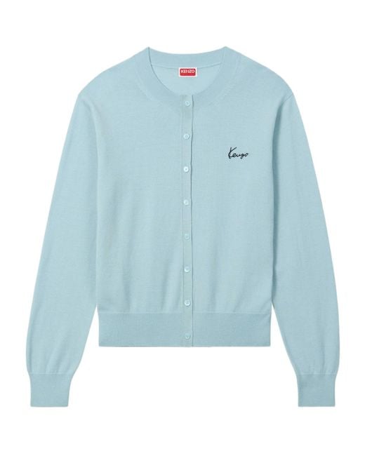 KENZO Blue Signature' Embroidered Cardigan