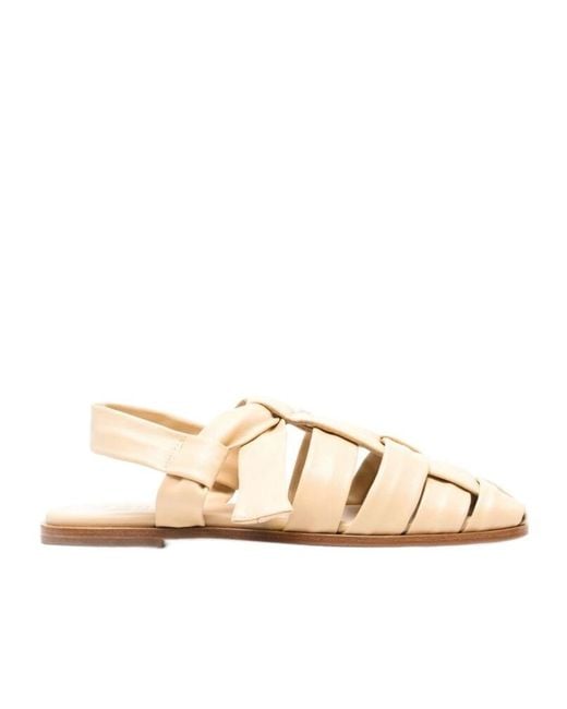 Hereu Natural Interlocking Knitted Flat Sandals