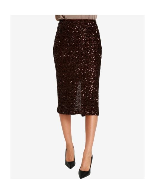 Aniye By Brown Sequined Skirt