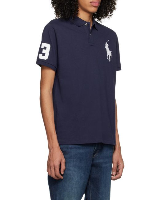 Polo Ralph Lauren Blue Big Pony Slim Fit Polo Shirt for men