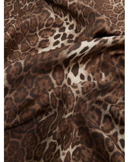 Max Mara Brown Printed Silk Scarf