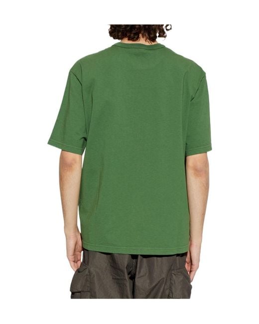 Stone Island Green X Marina Logo Printed T-Shirt for men