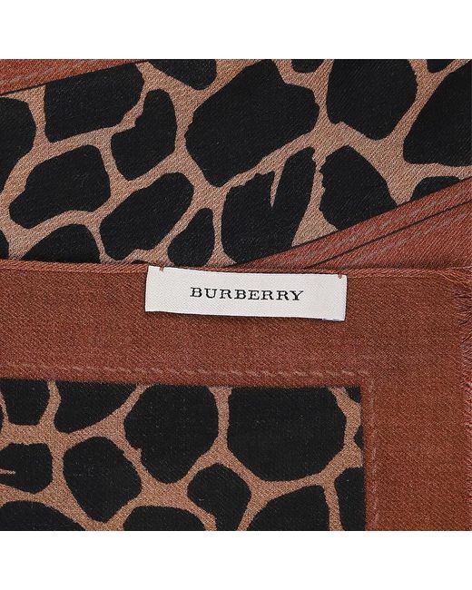 Burberry Brown Checkered Detail Scarf