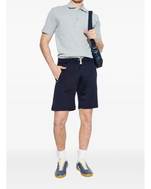 Eleventy Blue Drawstring-Fastening Zip-Pocket Track Shorts for men