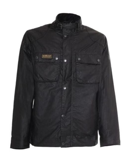 Barbour Black Logo-Patch Long-Sleeved Jacket for men