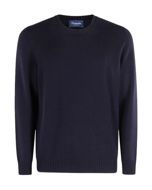 Drumohr Blue Long-Sleeved Sweater for men
