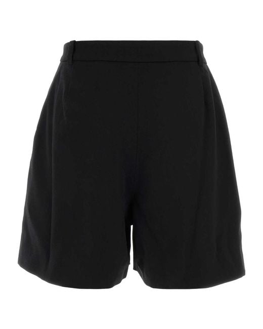 Alessandra Rich Black Pleated Bermuda Shorts