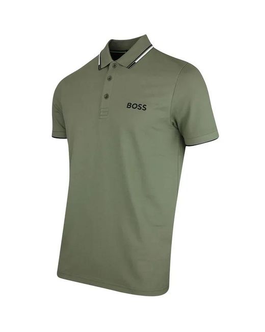 Boss Green Logo Embroidered Short Sleeved Polo Shirt for men