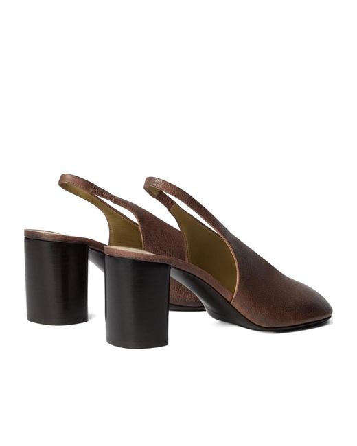 Lemaire Brown Glove Slingback Pumps