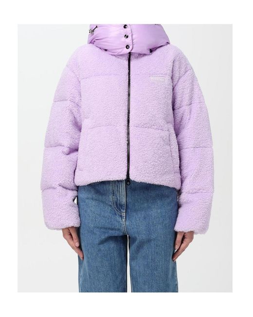 Duvetica Purple Logo Zip-Up Down Jacket