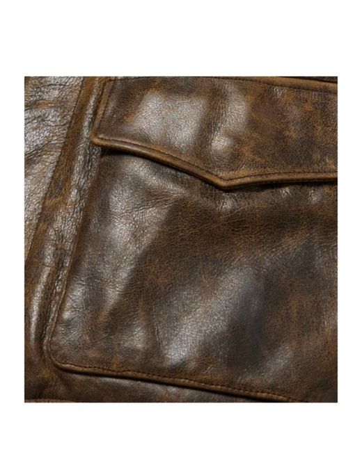 Polo Ralph Lauren Brown Leather Flight Jacket for men