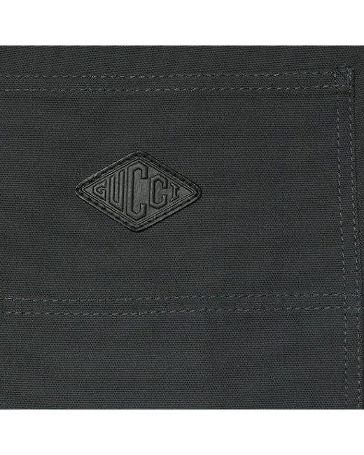 Gucci Black Logo Patch Wide Leg Dungarees for men