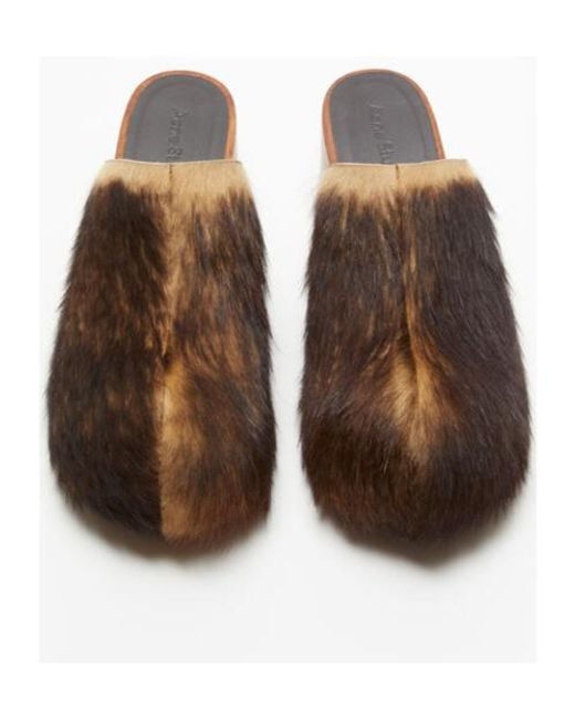 Acne Brown Wood Clogs