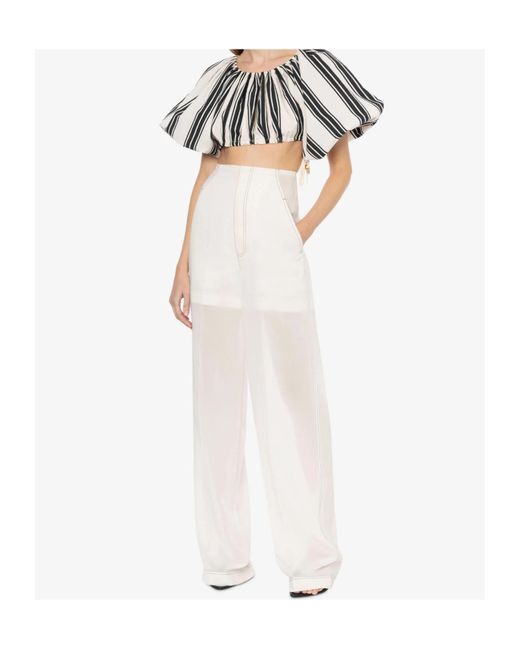 Philosophy Di Lorenzo Serafini White High Waist Pants