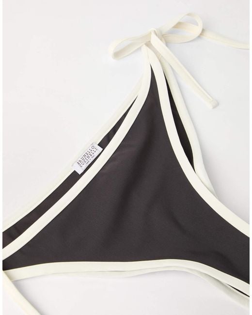 Brunello Cucinelli Gray Contrasting-Trim Bikini Briefs