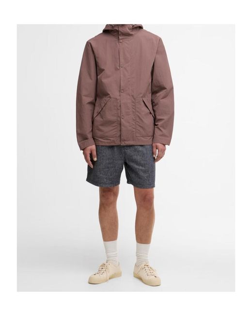 Barbour Brown Zippered Hooded Raincoat for men