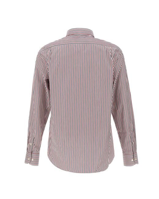 Paul & Shark Purple Striped Button-Down Shirt for men