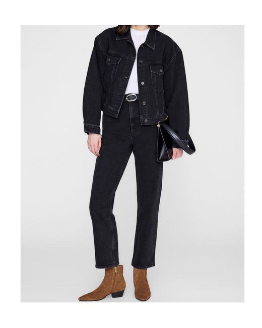 Anine Bing Black Belt-Loop Jeans
