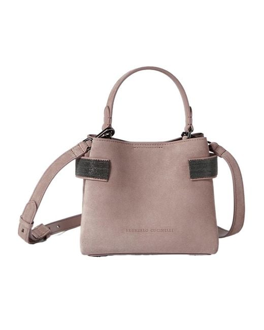 Brunello Cucinelli Pink Essence Small Top-Handle Bag