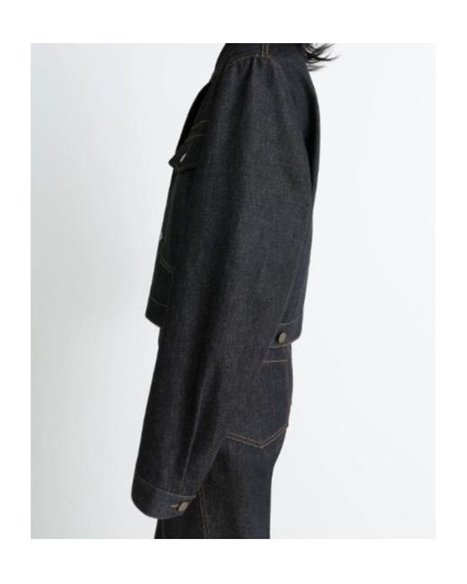 Lemaire Black Button-Fastening Patch-Pocket Denim Jacket
