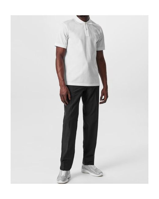 Prada White Logo Polo Shirt for men
