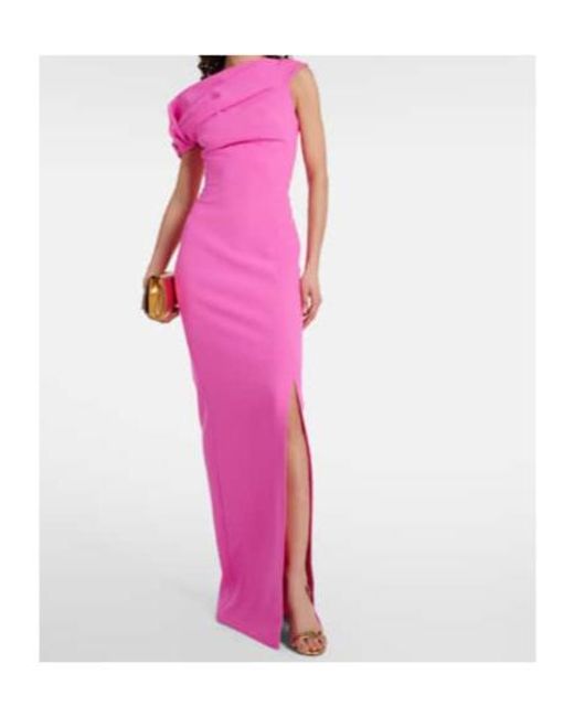 Safiyaa Pink Dara Crepe Gown