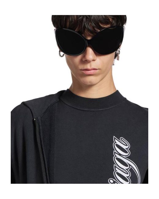 Balenciaga White Asymmetrical Shape Earrings