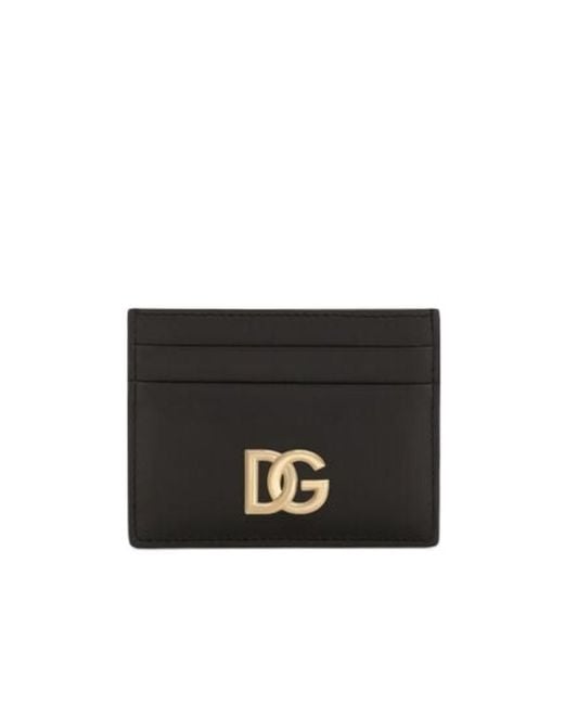Dolce & Gabbana Black Classic Logo Plaque Cardholder