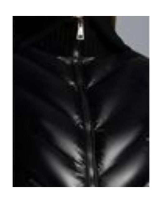 Moncler Black Quilted Zip-Up Cardigan