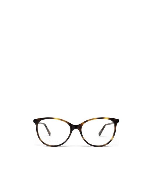 Gucci White Eyewear Round Frame Glasses