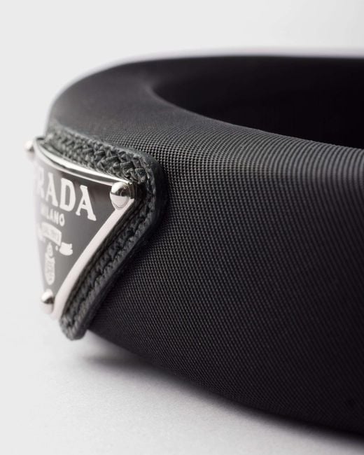 Prada Black Re-Nylon Padded Headband