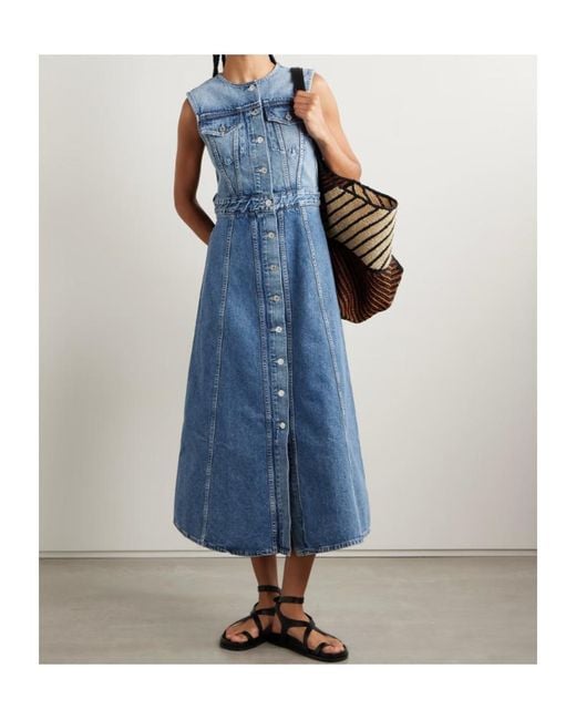 Citizens of Humanity Blue Idalene Denim Midi Dress