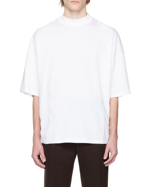 Jil Sander White Mock-Neck T-Shirt for men