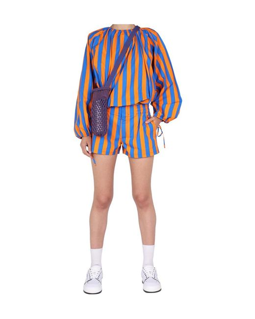 Sunnei Orange Striped Shorts
