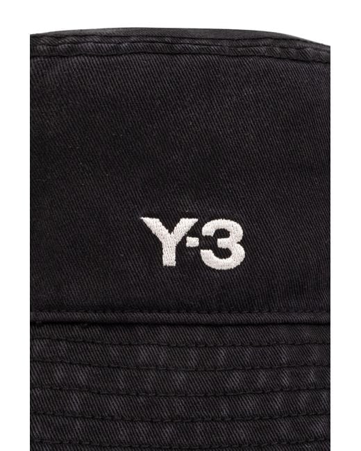 Y-3 Black Logo-Embroidered Bucket Hat for men