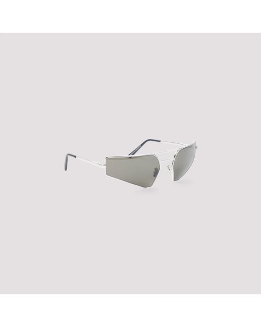 Rick Owens White Geometric Frame Sunglasses for men