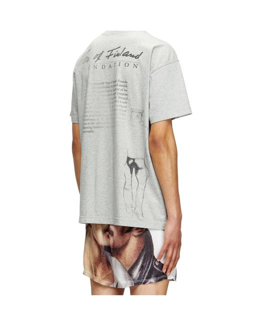 DIESEL White Tom Of Finland Graphic Print T-Shirt for men