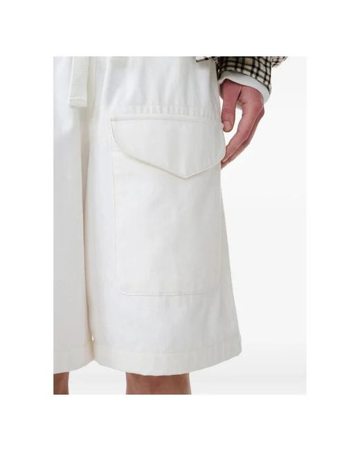 Studio Nicholson White Drawstring Shorts for men