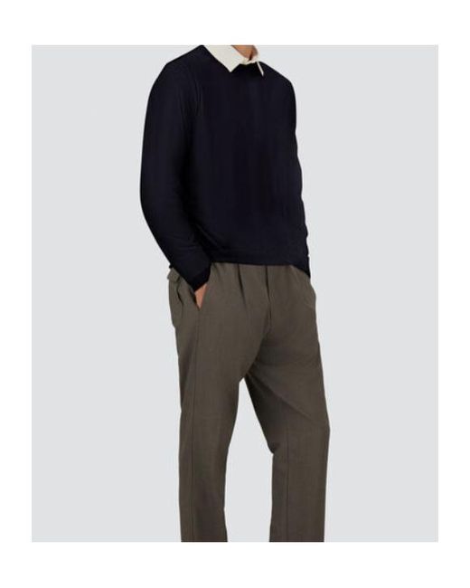 Herno Blue Crewneck Long-Sleeved Jumper for men