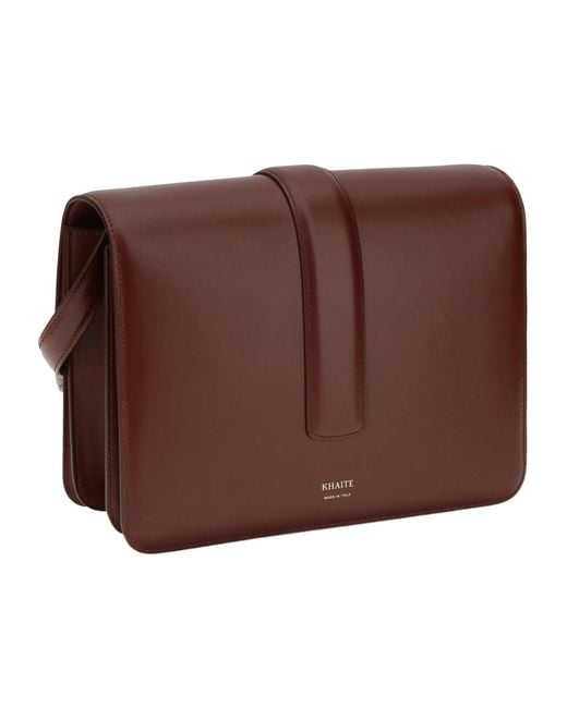 Khaite Brown Blake Flap Shoulder Bag